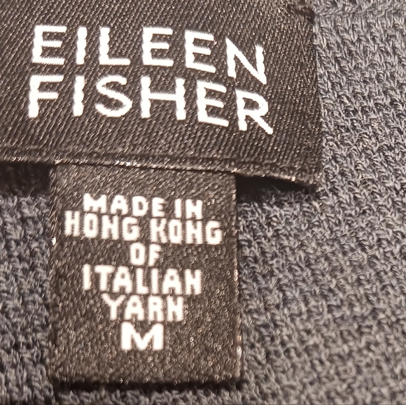Eileen Fisher Italian Yarn 100% Wool Gray Cardigan Full Zip Size M - Picture 9 of 9